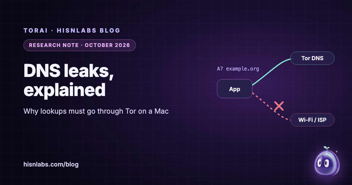 تسرّب DNS: لماذا يجب أن تمرّ استعلامات الأسماء عبر Tor على جهاز Mac