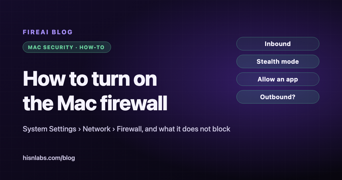 Cómo activar el firewall en un Mac (macOS 14, 15, 26), y qué no bloquea